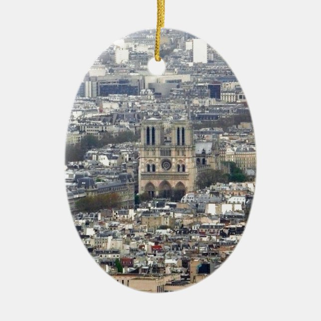 Notre Dame Paris France Ceramic Ornament (Front)