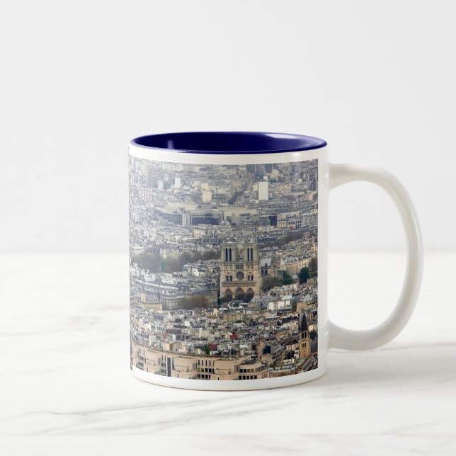 Notre Dame Paris France Two-Tone Coffee Mug (Right)