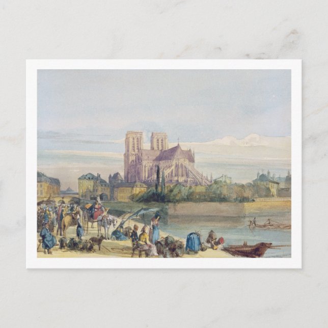 Notre Dame, Paris (w/c on paper) Postcard (Front)