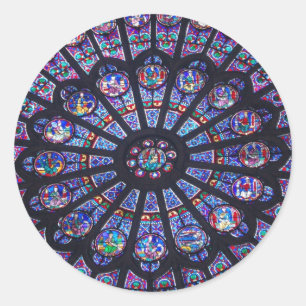 Notre Dame Rose Window Classic Round Sticker