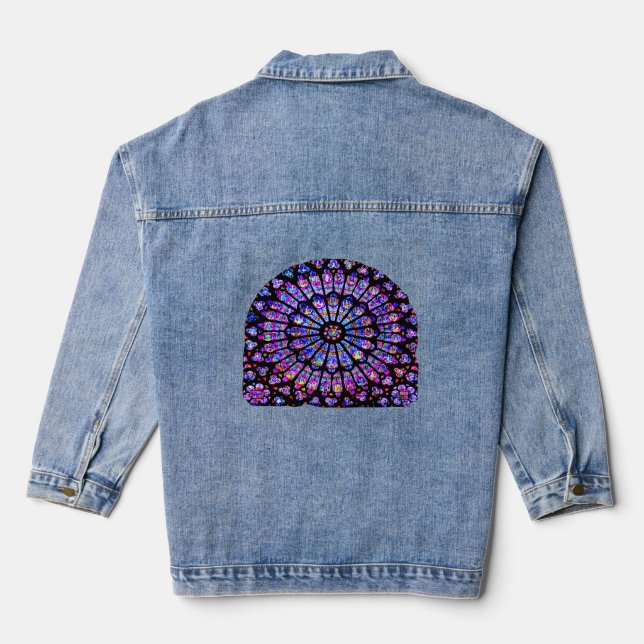 Notre Dame rose window Denim Jacket (Back)