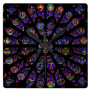 Notre Dame South Rose Window Square Wall Clock