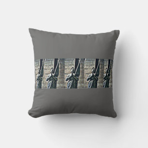 Notre Dame Statue CB Throw Pillow