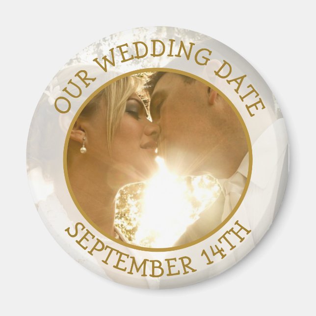 Notre date de mariage Magnet de rappel personnalis (Devant)