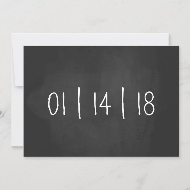 Notre date d'échéance Chalkboard Faire-part de gro (Devant)