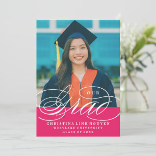 NOTRE ÉLÉGANT SCRIPT GRAD CARTES D'INVITATION À