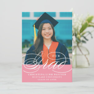 NOTRE ÉLÉGANT SCRIPT GRAD CARTES D'INVITATION À