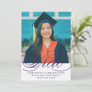 NOTRE ÉLÉGANT SCRIPT GRAD CARTES D'INVITATION À