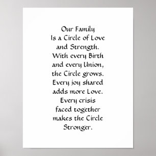 Notre famille est un cercle d'amour Poster