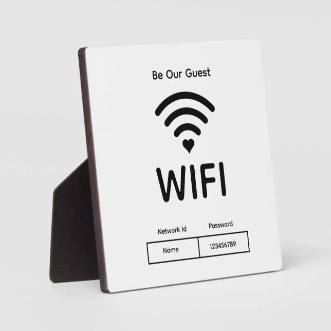 Notre Guest Wifi Mot de passe Tabletop Plaque avec