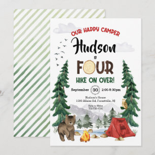 Notre Happy Camper est quatre Invitation d'anniver