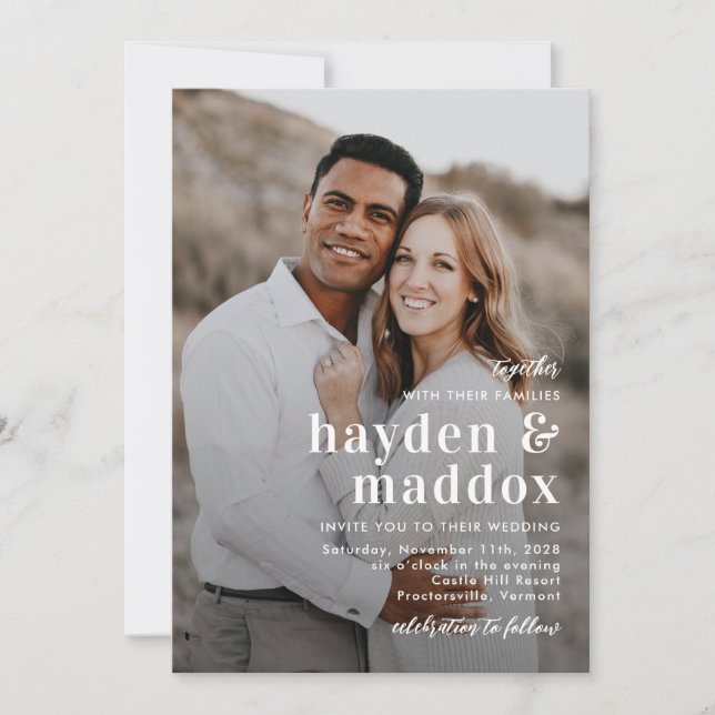 Notre instant Simple et élégant Faire-part de mari (Devant)