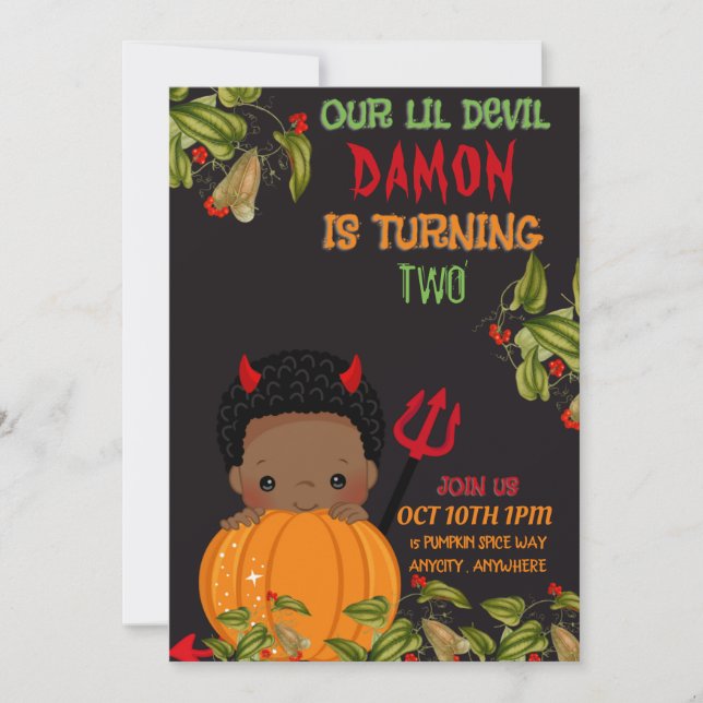 Notre Lil Devil carte d'invitation d'anniversaire (Devant)