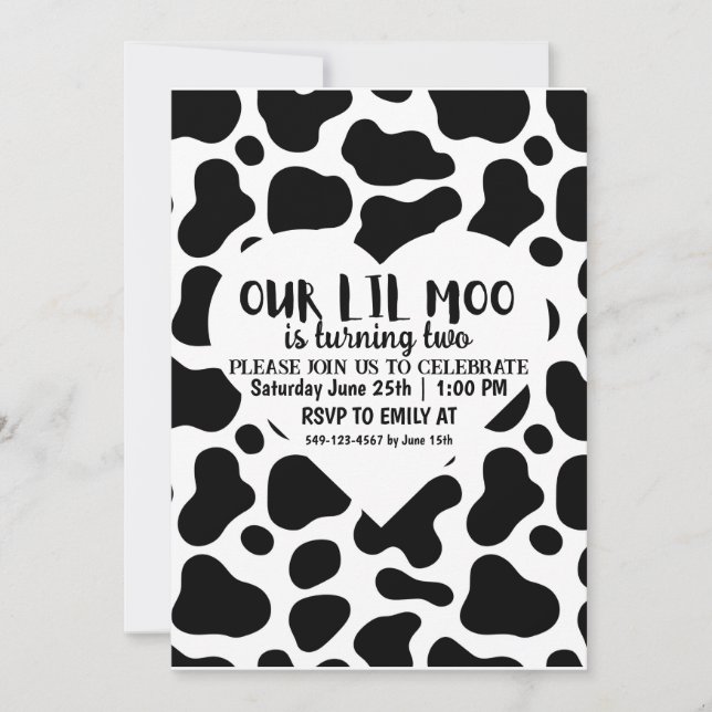 Notre Lil Moo Boy Tourne Deux Cartes D'Anniversair (Devant)