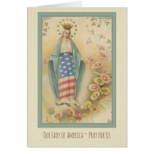 Notre Madame de drapeau et de fleurs de l'Amérique