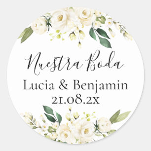 Notre mariage Autocollant rond classique