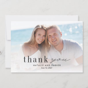 Notre Mariage photo d'amour Carte de remerciements