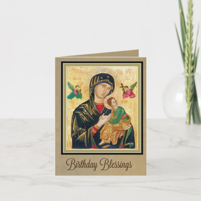 Notre mère aide perpétuelle Carte d'anniversaire (Devant)