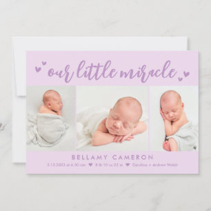 Notre Miracle Editable Color Baby Faire-part de na