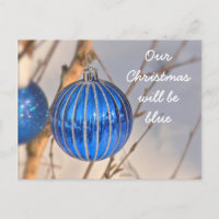 "NOTRE NOËL SERA BLEU SANS VOUS" CARTE POSTALE