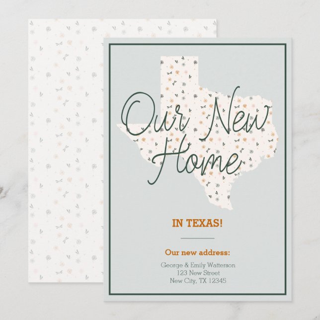 Notre nouvelle maison - Texas Moving Faire-part (Devant / Derrière)