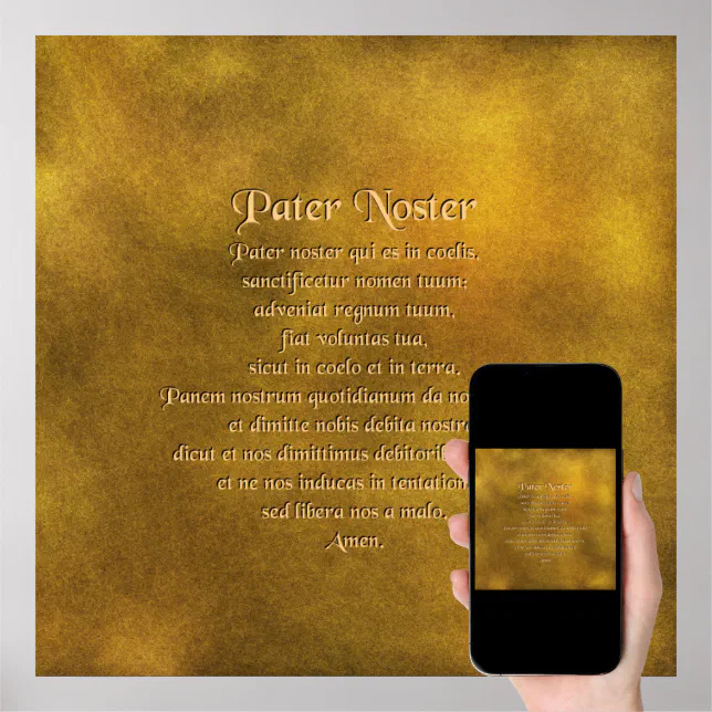 Notre Père En Latin Poster Zazzle.ca