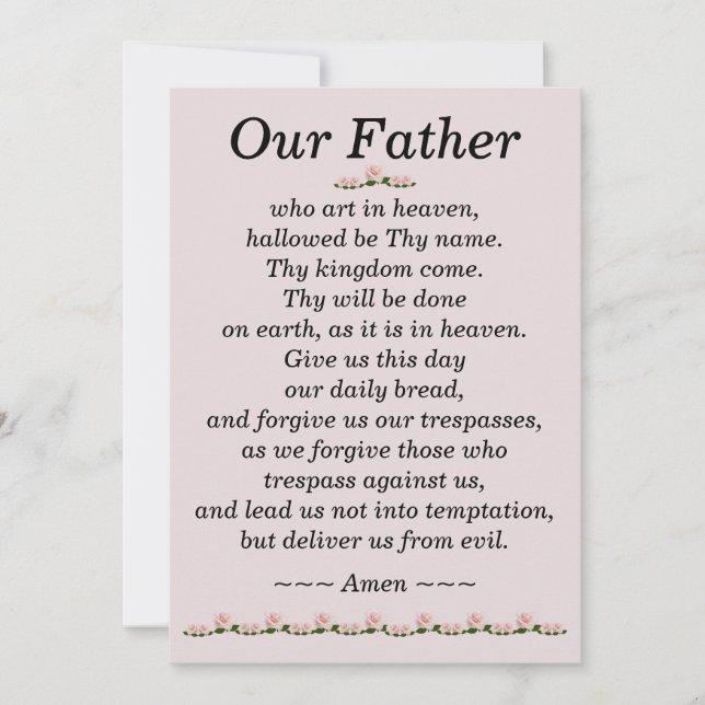 Notre Père Prière Matthieu 6:9-13 Carte (Devant)