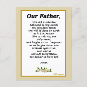 Notre Père Prière Matthieu 6:9-13 Carte postale