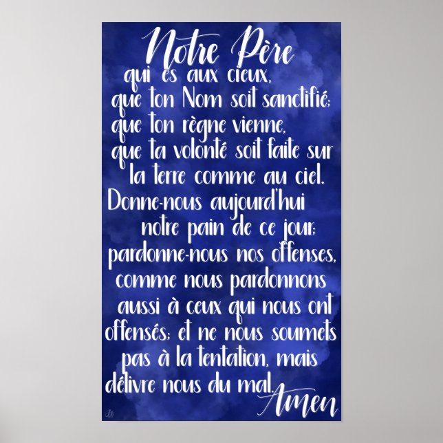Notre Père (The Lord's prayer in French) Poster (Front)