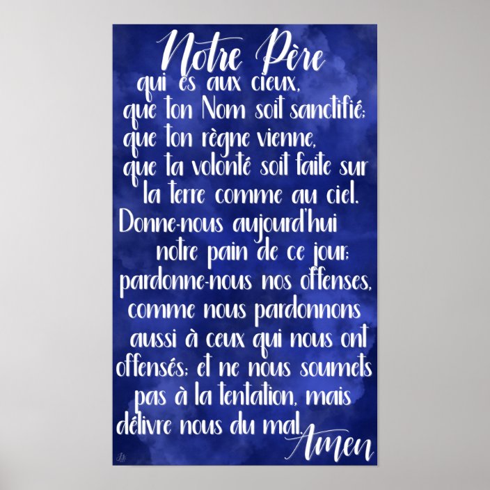 notre-p-re-the-lord-s-prayer-in-french-poster-zazzle-ca