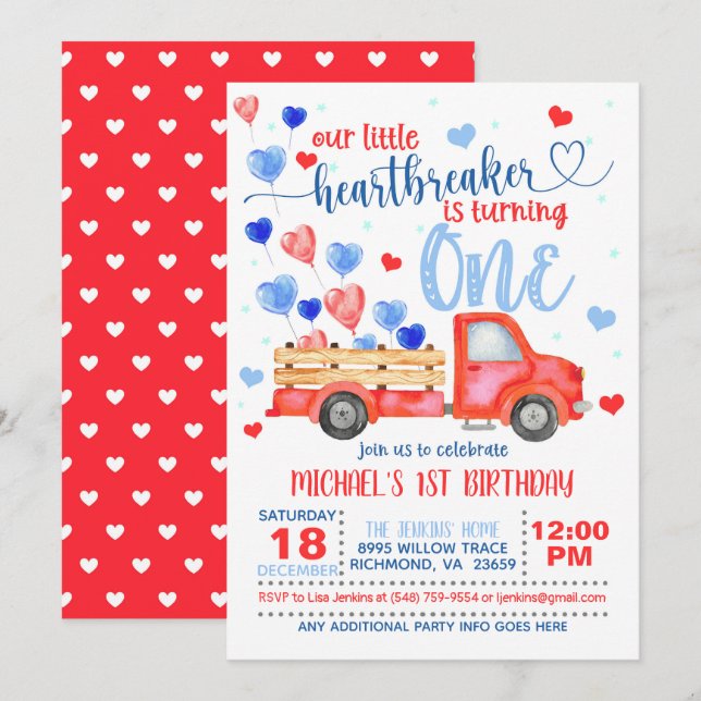 Notre petit briseur de coeur tourne une invitation (Devant / Derrière)