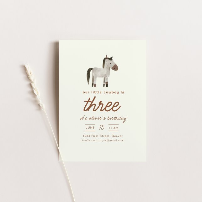 Notre petit Cheval Cowboy Invitation de fête d'ann (Créateur téléchargé)