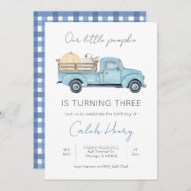 Notre petit Citrouille/Camion bleu Invitation d'an