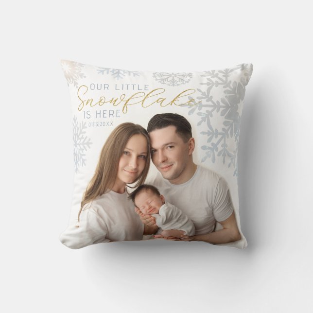 Notre petit Coussin photo pour bébé Snowflake (Recto)