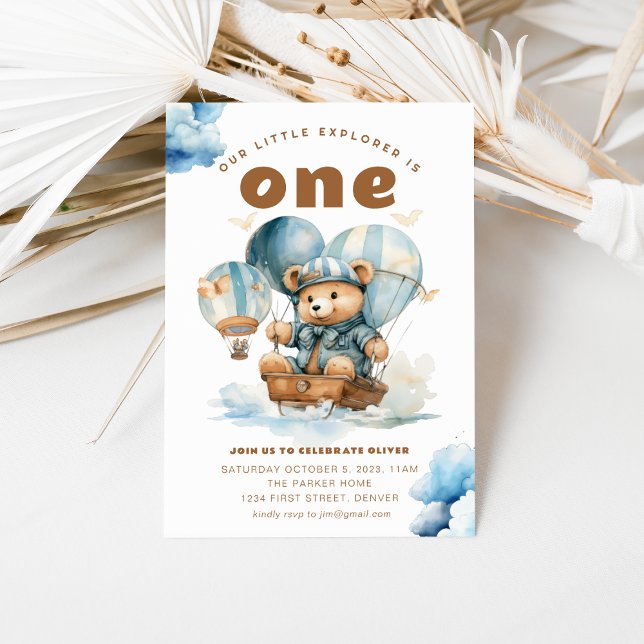 Notre petit Explorer Bear Theme Party Invitation (Créateur téléchargé)