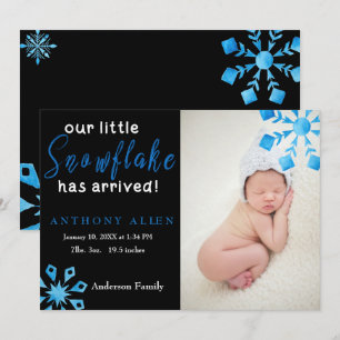 Notre petit flocon de neige est arrivé Faire-part 