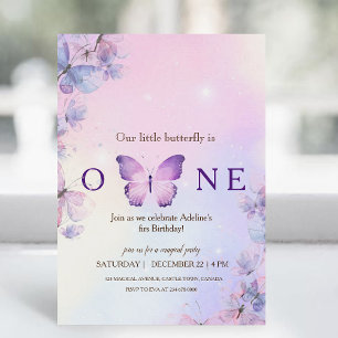 Notre Petit Papillon Invitation d'anniversaire