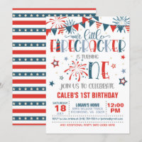Notre petit pétard 1er anniversaire Invitation