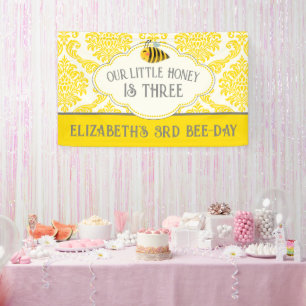 Notre petite abeille au miel Bannière d'anniversai