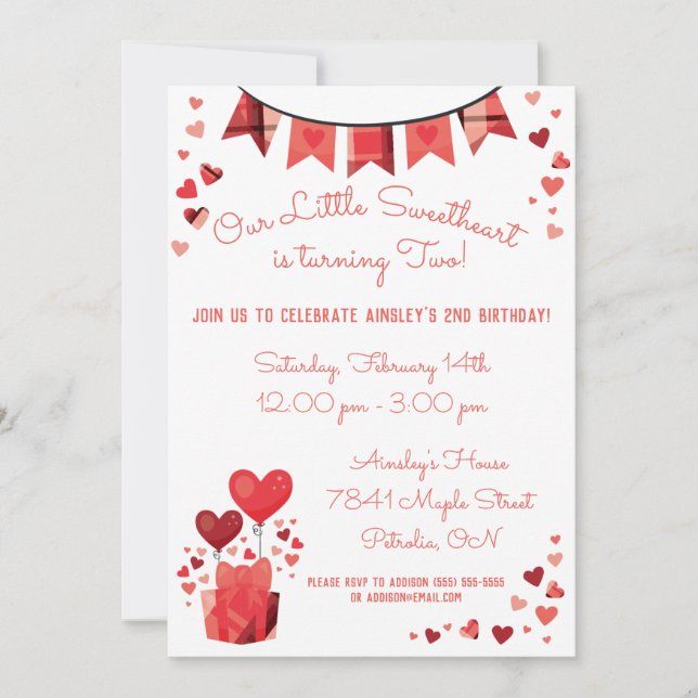 Notre Petite Amoureuse Invitation de fête d'annive (Devant)