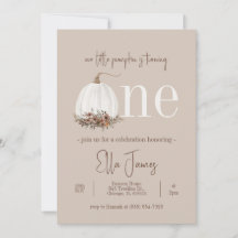 Notre Petite Citrouille Invitation d'anniversaire