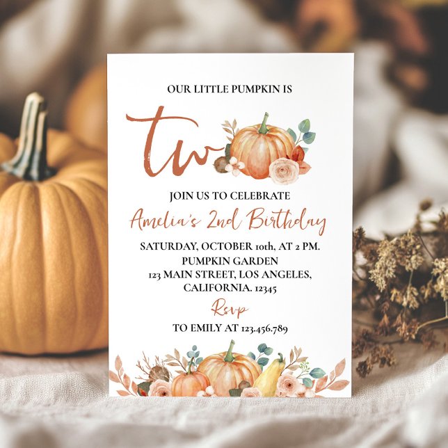 Notre Petite Citrouille Invitation du 2e anniversa (Créateur téléchargé)