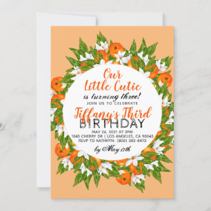 Notre Petite Cutie Orange Fruit Invitation Anniver
