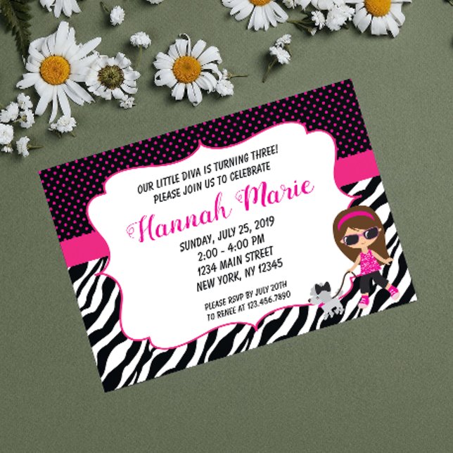 Notre Petite Diva Invitation Anniversaire (Créateur téléchargé)