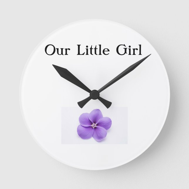 Notre Petite Fille Nourrisson Horloge Ronde (Recto)