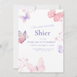 Notre petite invitation à 1er anniversaire papillo