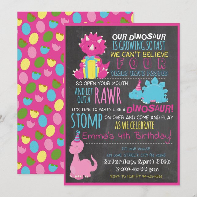 Notre Petite Invitation Anniversaire de enfant Din (Devant / Derrière)