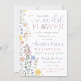 Notre Petite Invitation Fleur sauvage, 1er anniver