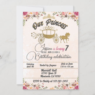 Notre petite princesse Invitation d'anniversaire