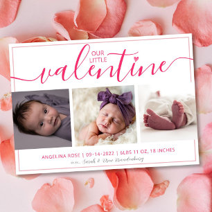 Notre petite Valentine Faire-part de naissance 3 P